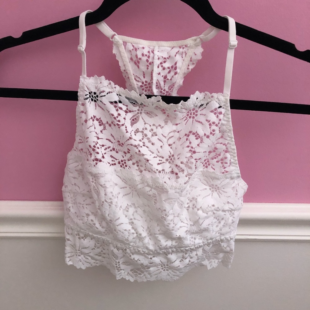 Aerie High-neck White Lace Bralette